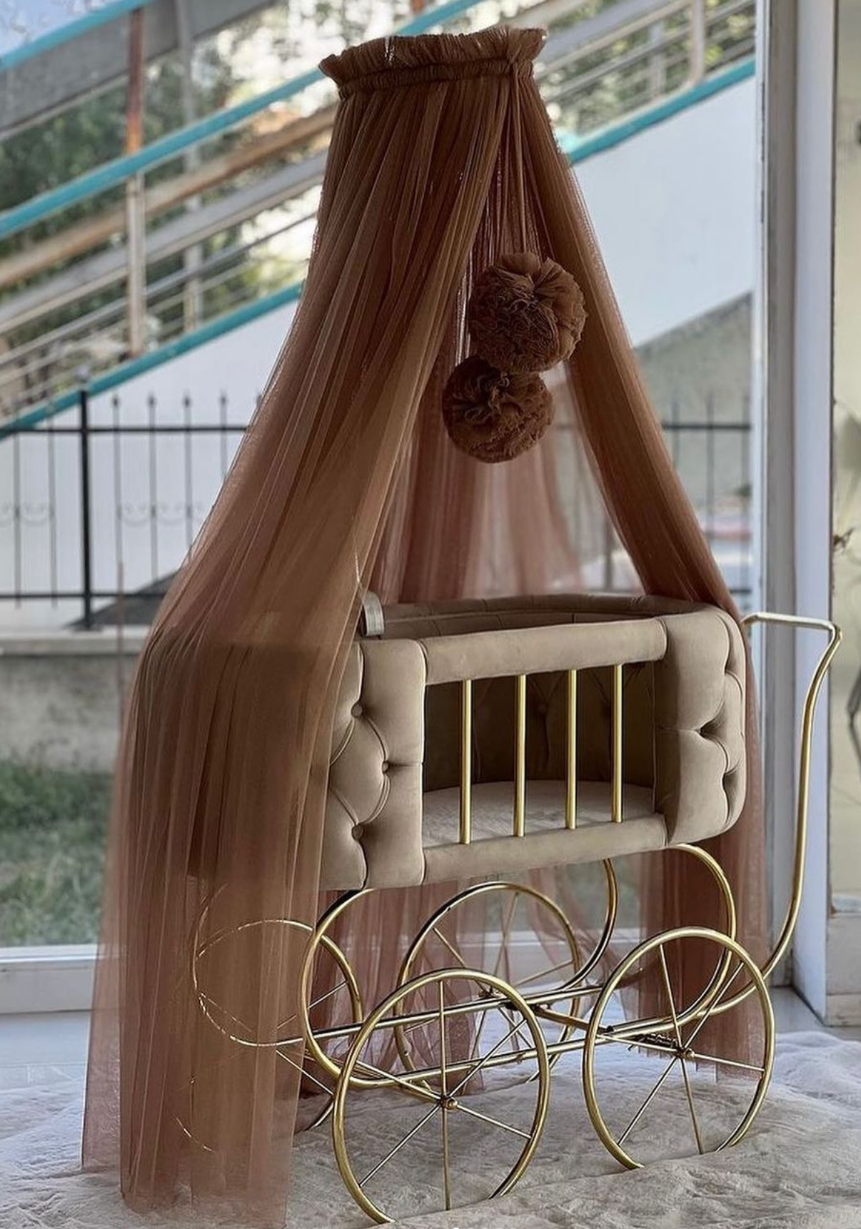 Patut cu roti pentru bebelusi: Blue king