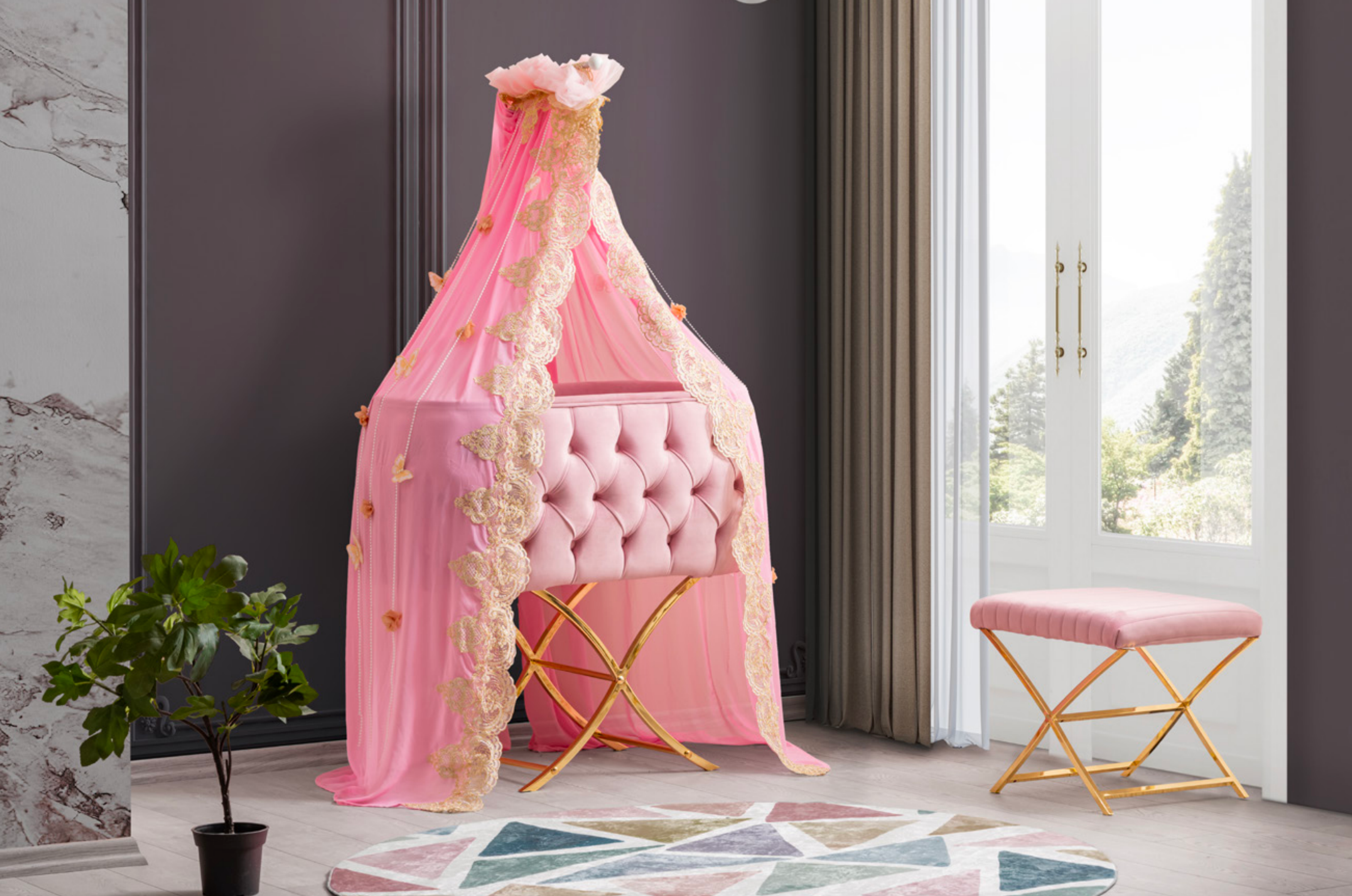 Patut bebelusi cu balansoar:  Kardelen Pink