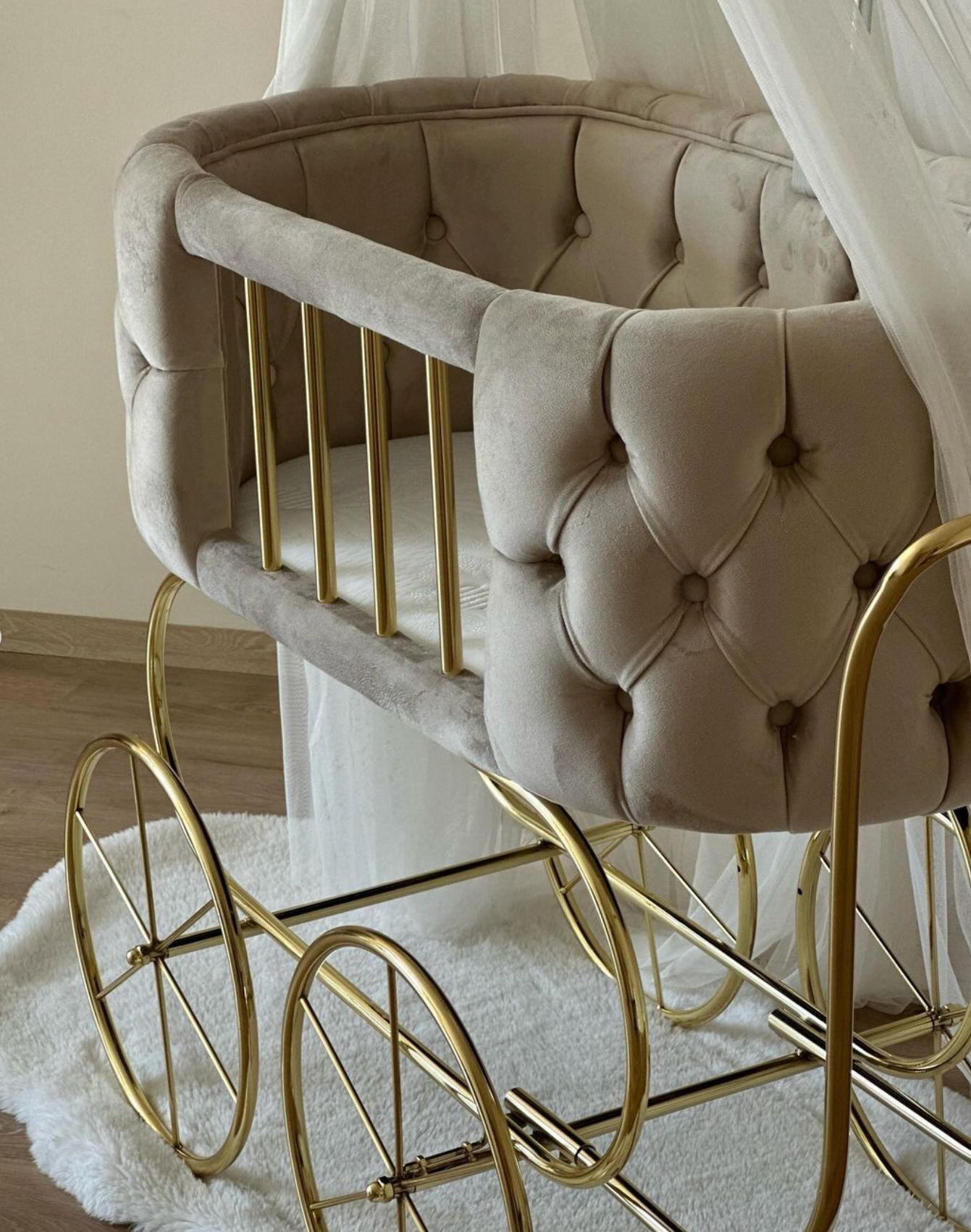 Patut cu roti pentru bebelusi: Blue king