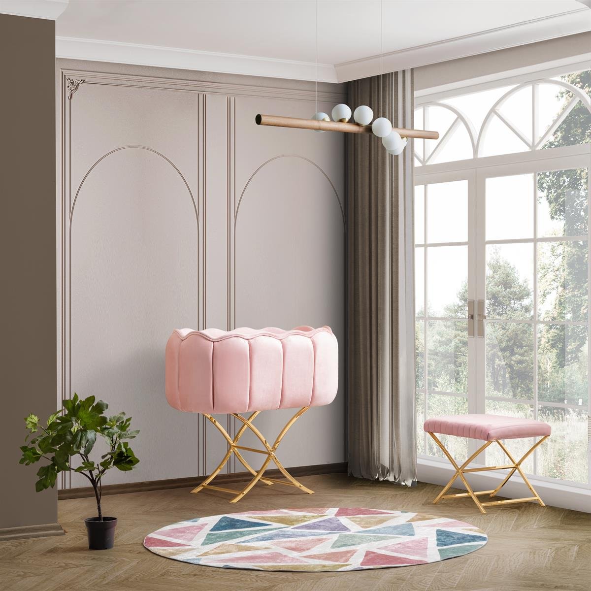 Patut bebelusi cu balansoar: Papatya pink