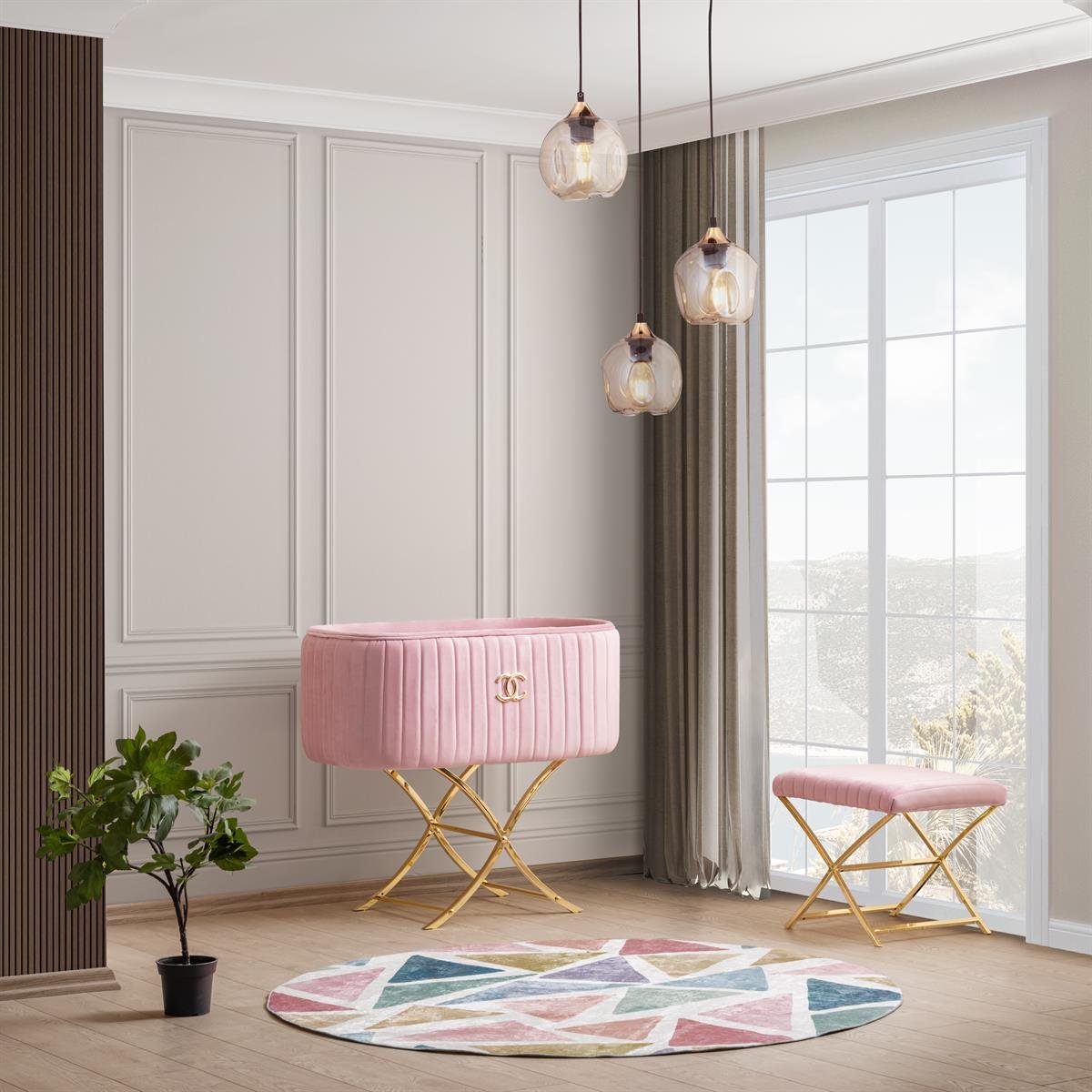 Patut bebelusi cu balansoar: Yasmin pink